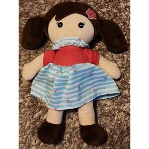 Gi-Go Plush Fabric Doll in a Blue Striped Dress